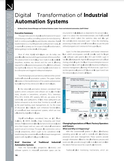 Digital transformation of industrial automation systems
