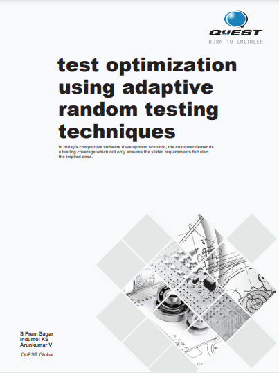 Test optimization using adaptive random testing techniques